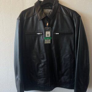 XL Boston Harbor Black Leather Jacket New with Tags